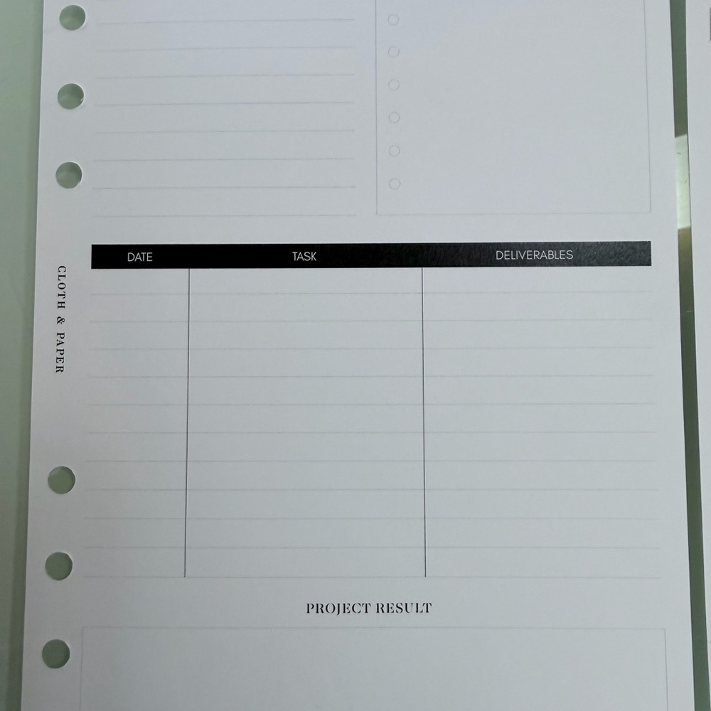 Cloth & Paper Project Management Insert with Flags
